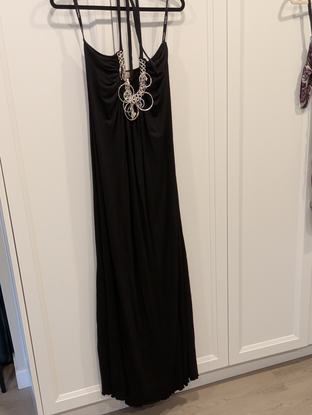 Baby Phat Black Maxi Dress with Chain Detail